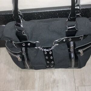 Black Studded Canvas bag